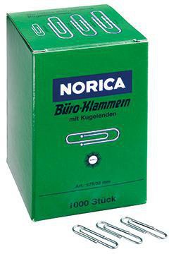 NORICA Büroklammer 2220 32mm Metall glanzverzinkt 1.000 St./Pack.
