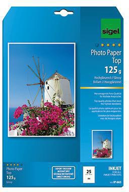 SIGEL Fotopapier IP663 DIN A4 125g hochweiß 25 Bl./Pack.