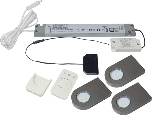 Anbauleuchten-Set Glaspoint emotion warmweiß 12V 0,8 W Rahmenfarbe VA L&S