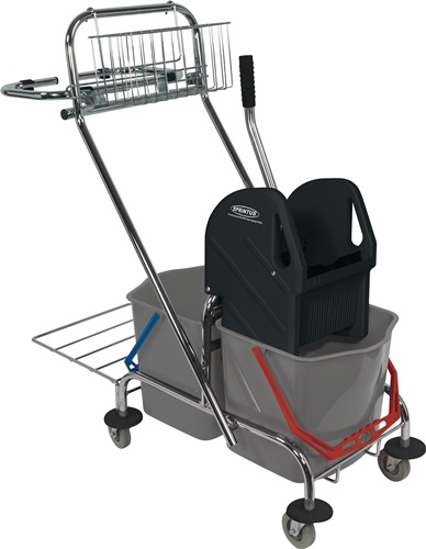 Reinigungswagen Eimer 2x17l,Presse,Ablagekorb STA SPRINTUS