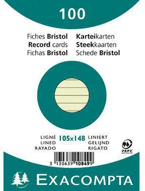 Exacompta Karteikarte 10849SE DIN A6 liniert grün 100 St./Pack.