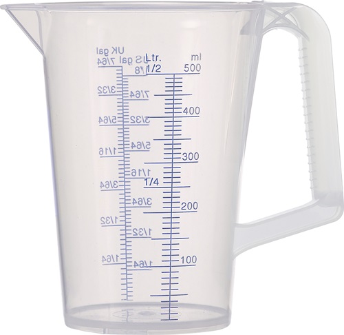 Messbecher blau bedruckte Skala Polypropylen PRESSOL