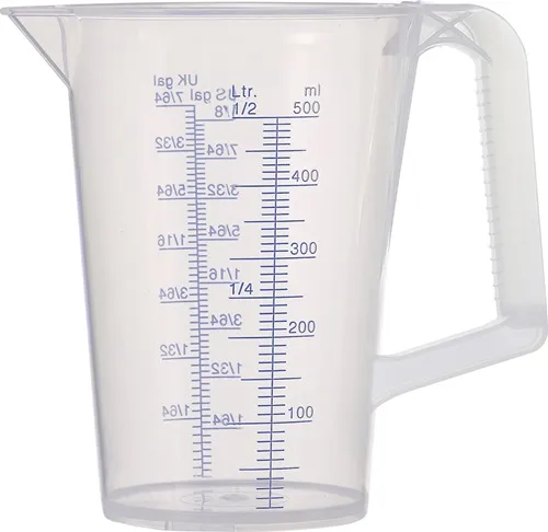 Messbecher 0,5l blau bedruckte Skala PP PRESSOL