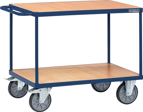 Tischwagen 2 Ladeflächen L1000xB600mm saphirblau Trgf.600kg TECWERK