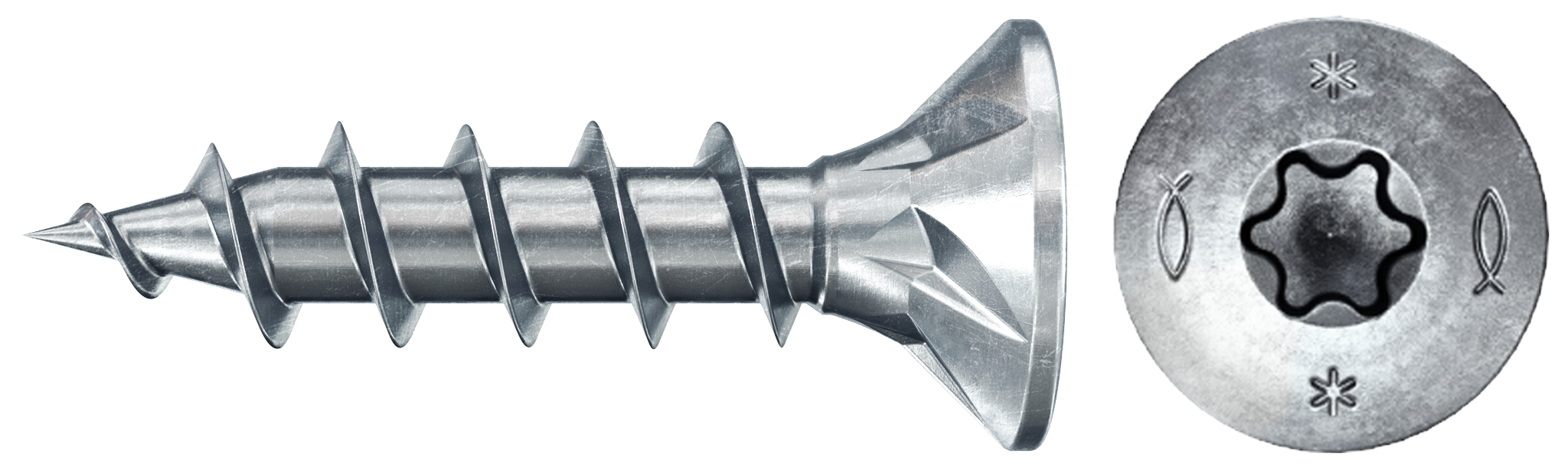 fischer PowerFast FPF II CTF 4,5 x 20 BC 500 Senkkopf mit Innenstern TX Vollgewinde galvanisch verzinkt, blau passiviert
