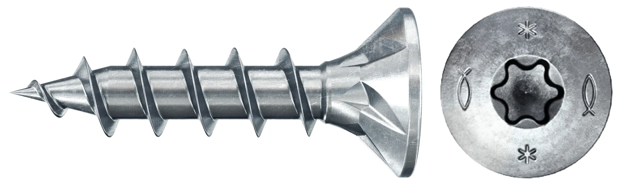 fischer PowerFast FPF II CTF 4,5 x 20 BC 500 Senkkopf mit Innenstern TX Vollgewinde galvanisch verzinkt, blau passiviert