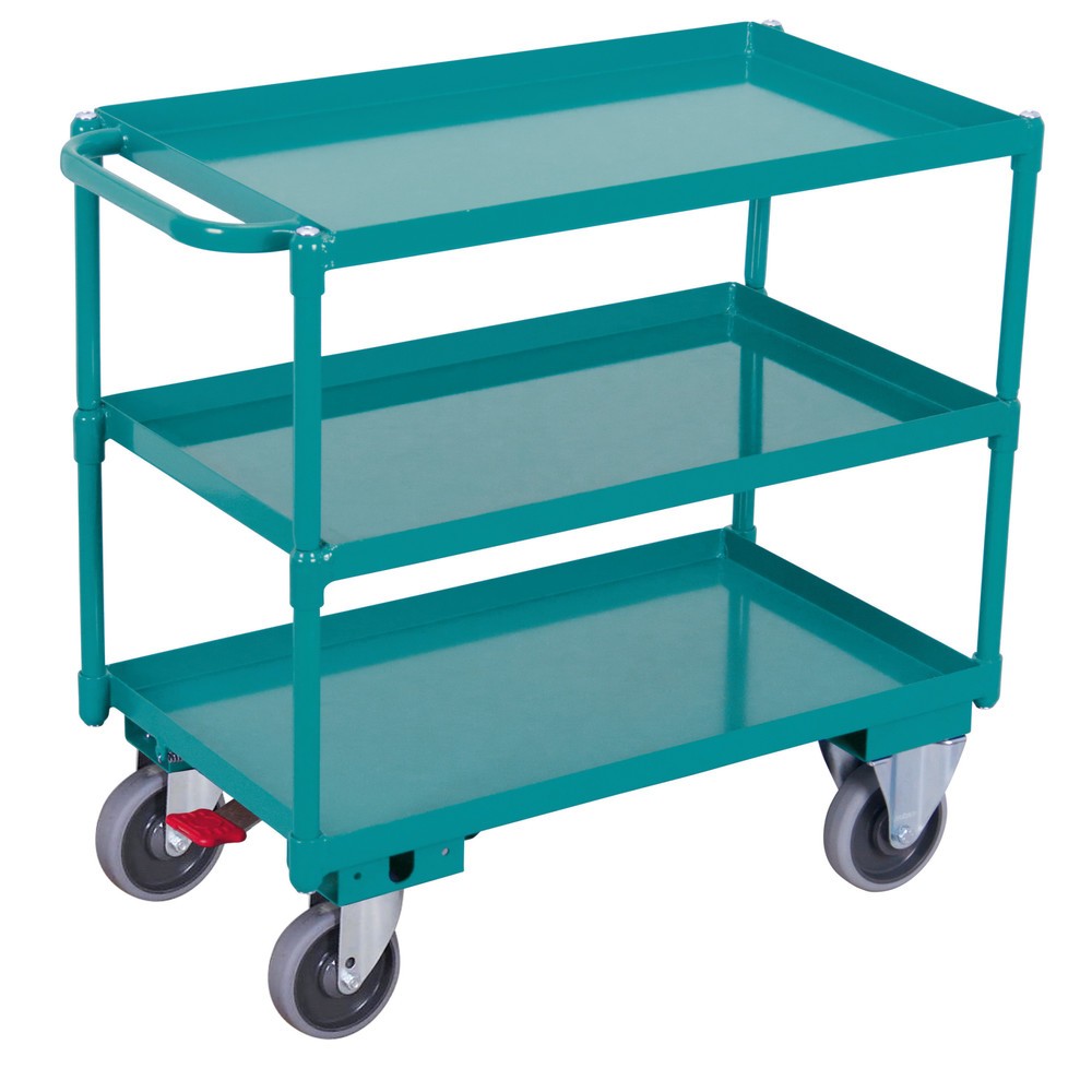 Tischwagen Ameise®, mit öldichten Wannen, 3 Etagen à 996 x 696 mm