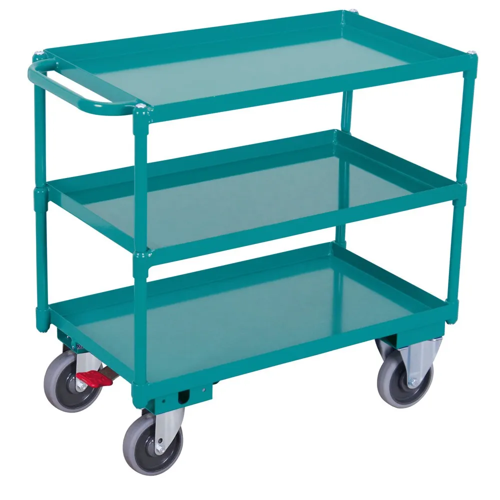 Tischwagen Ameise®, mit öldichten Wannen, 3 Etagen à 996 x 696 mm