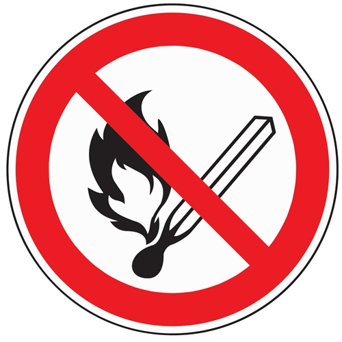 Verbotszeichen ASR A1.3/DIN EN ISO 7010 Feuer/Licht verboten