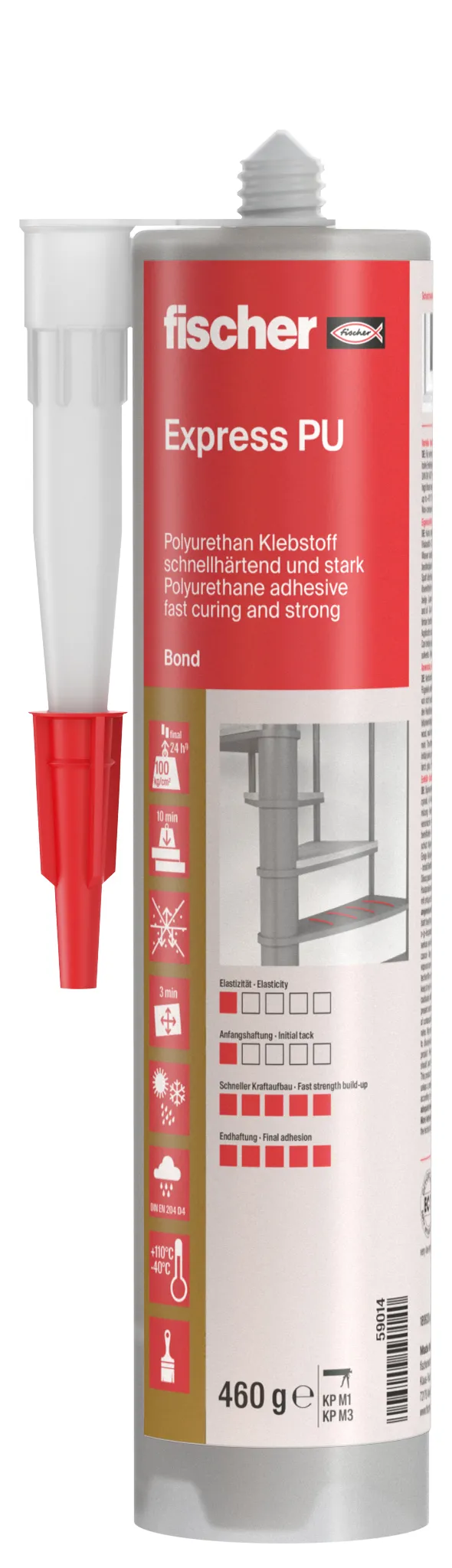 fischer Konstruktionsklebstoff Express PU beige 310 ml + Handschuhe
