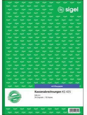 SIGEL Kassenabrechnung KG425 DIN A4 2x50Blatt
