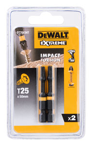 DEWALT DT70534T-QZ Torsion Bit schlagf. T25 50 mm 2 Stück