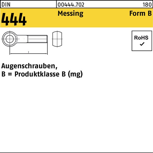 Augenschraube DIN 444 FormB BM 10x 50 Messing 10 Stück