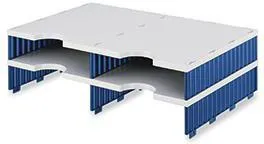 styro Aufbaueinheit styrodoc duo 268-1202.38 4Fächer gr/bl