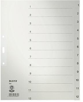 Leitz Register 12330085 DIN A4 1-12 volle Höhe Papier grau