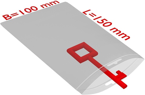 Druckverschlussbeutel m.Eurolochung Maße 100x150mm S.50µ PE transparent TRANSPAK