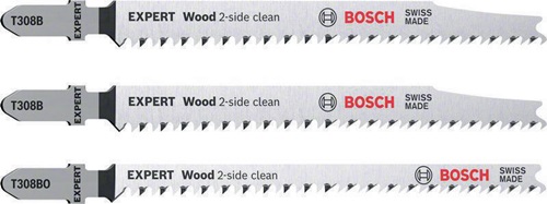 Bosch Stichsägeblatt-Set EXPERT ‘Hardwood 2-side clean‘T308B/BO 3tlgWerkstoffdicke50mm