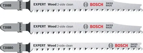 Bosch Stichsägeblatt-Set EXPERT ‘Hardwood 2-side clean‘T308B/BO 3tlgWerkstoffdicke50mm