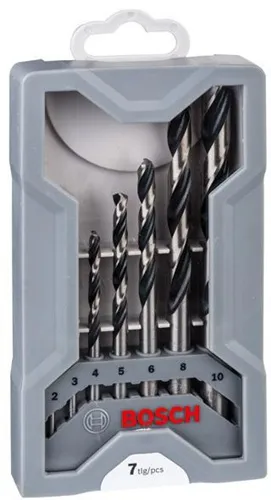 Bosch Metallspiralbohrer PointTeQ DIN388 7tlg.Arbeits-L.24-87mm D.2-10mm HSS Typ N