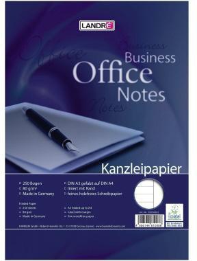 Landre Kanzleipapier 100050622 A3/A4 hf Rand liniert 250 Bl./Pack.