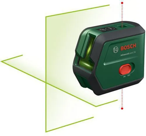 Bosch Kreuzlinienlaser AdvancedLevel 2G Sp.3,6V Arbeitsber.15m Laserkl.2 Tasche