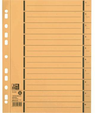 Oxford Trennblatt 400004666 DIN A4 250g Karton gelb 100 St./Pack.