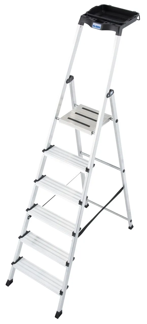 Krause MONTO Secury mit Multi-Grip Stufen-StehLeiter 1x6 Stufen