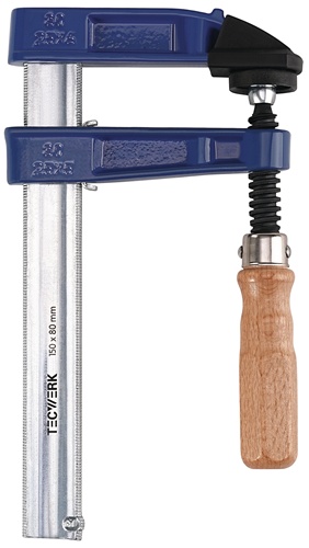 TECWERK Temperguss-Schraubzwinge Holzgriff 