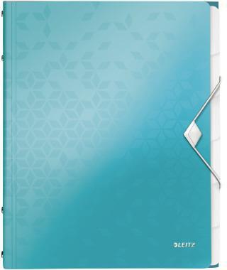 Leitz Ordnungsmappe WOW 46330051 DIN A4 6Fächer PP eisblau