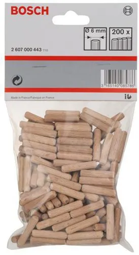 Bosch Holzdübel DxL 6x30mm geriffelt 200er Pack