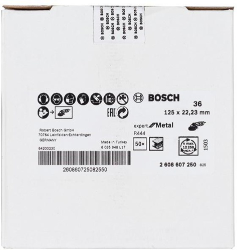 Bosch Fiberschleifscheibe R444 Expert for Metal Scheiben-D.125mm 22,23mm K36