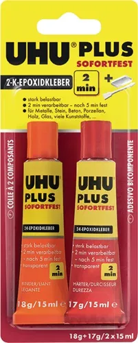 2K-Epoxidharzklebstoff PLUS SOFORTFEST 35g farblos Tube UHU