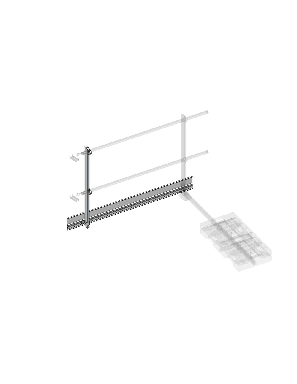 MUNK Fußleiste für Ausstiegsgeländer seitlich 2000 mm mit Ballast