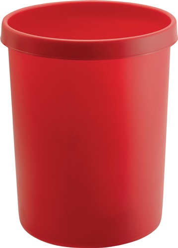 Papierkorb 45l H480xØ390mm m.Griffrand Kuntstoff rot HELIT