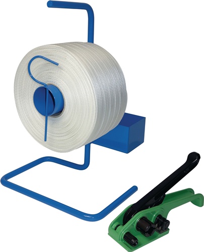 Umreifungsset Band-L.500m Band-B.19mm m.tragbarem Abroller