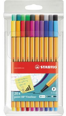 STABILO Fineliner point 88 8820 0,4mm farbig sortiert 20 St./Pack.