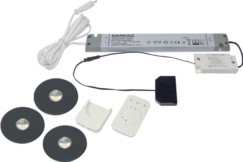 Einbauleuchtenset Superlight emotion Emotion 12 V 2,9 W Rahmenfarbe Schwarz L&S