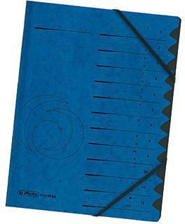 Herlitz Ordnungsmappe 10843316 DIN A4 12 Fächer Karton blau