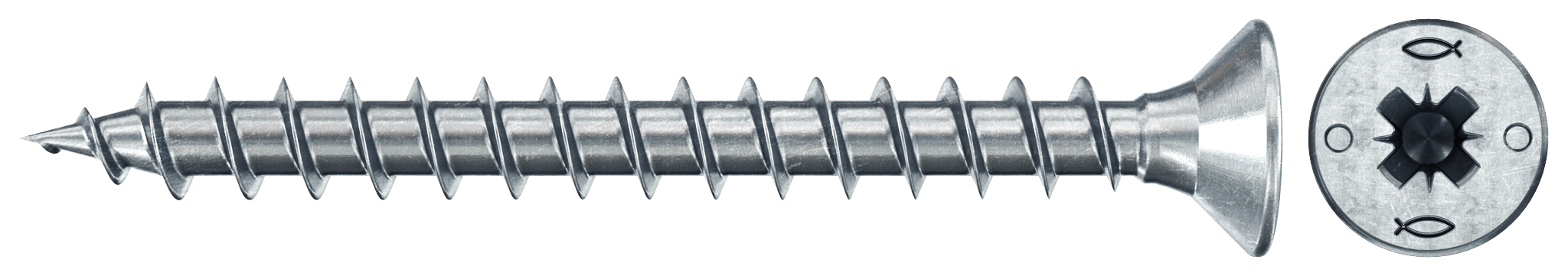 fischer PowerFast FPF II CZF 3,0 x 25 BC 100 Senkkopf mit Kreuzschlitz PZ Vollgewinde galvanisch verzinkt, blau passiviert