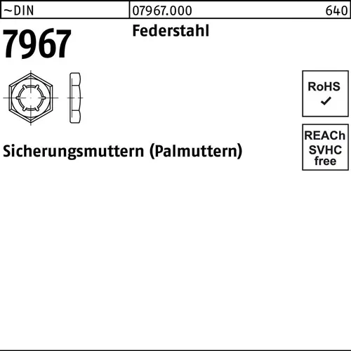 Sicherungsmutter DIN 7967 M6 Federstahl 1000 Stück