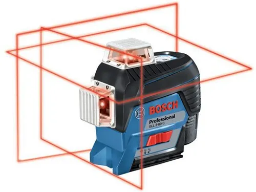 Bosch Linienlaser GLL 3-80 C Arbeitsber.30m IP54 Laserkl.2 m.Batterien