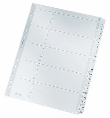 Leitz Register 43280000 A-Z DIN A4 volle Höhe Karton grau