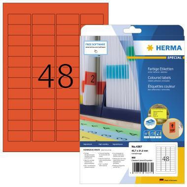 HERMA Etikett Special 4367 45,7x21,2mm rot 960 St./Pack.