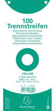 Exacompta Trennstreifen 13305B 105x240mm 2fach gel. ws 100St.