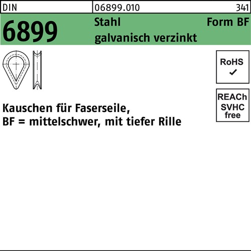 Kauschen DIN 6899 BF 4/RW 5 Stahl galv.verz. 100 Stück