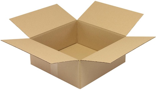 Faltkarton 1-wellig Höhenrillung Maße350x350x140mm Qualität1.20 B braun TRANSPAK