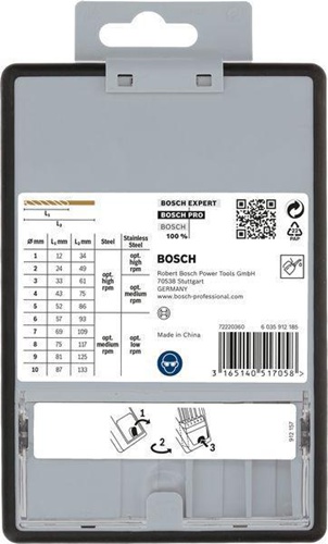 Bosch Metallbohrer-Set PRO Stainless Steel HSS-Co DIN338 10tlg. D.1-10mm Gr.B