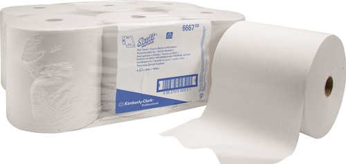 Rollenhandtuch SCOTT® 6667 1-lagig weiß L304ca.mxB200ca.mm KT=6 Rl.