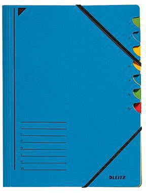Leitz Ordnungsmappe 39070035 DIN A4 7Fächer farbig Karton blau