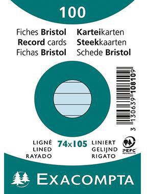 Exacompta Karteikarte 10810SE DIN A7 liniert blau 100 St./Pack.